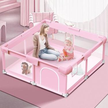 Imagem de Cercadinho de Bebê Jaobeem Pink Little Princess 127x127cm - Uso Intern