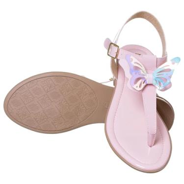 Imagem de Sandália Infantil Feminina com Salto Borboleta Branca Tira T Fivela (Rosa, BR, Adulto, Numérico, 34)