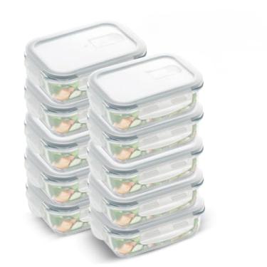 Imagem de Conjunto 5 Potes 640ml Vidro Hermético(KIT 10 PEÇAS)