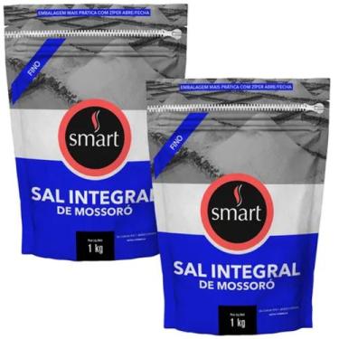 Imagem de Kit 2 Unidades Sal Integral Marinho Fino de Mossoró 1kg Smart