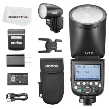 Imagem de Godox V1Pro S Cabeça Redonda Flash de Câmera 2.4G X Sem Fio HSS 76Ws TTL Li-ion Cabeça Redonda Speedlight com Flash Externo SU-1 para Sony