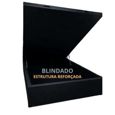 Imagem de Cama Bau Casal Super Reforçada - Blindado Corino Linho 