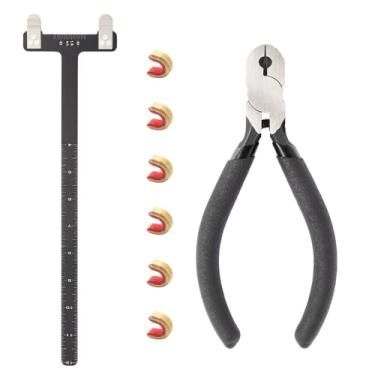 Imagem de Rcfamliy Alicate de pontas de ancoragem para tiro com arco conjunto de cordas kit de giro de arco recurvo arco em forma de T arco régua quadrada alicate de fivela de encaixe