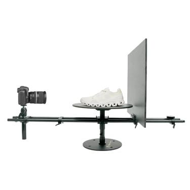 Imagem de Glide Gear Plataforma de câmera giratória REVO 50 de 360°, braço ajustável para DSLR ou smartphone, estrutura de alumínio, suporta até 18 kg