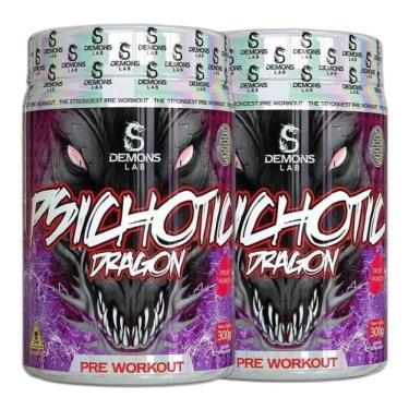 Imagem de 2X Pre Treino Psichotic Dragon Fruit Punch 300G - Demons Lab