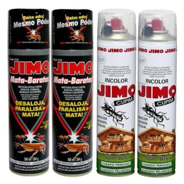 Imagem de KIT 2 INSETICIDA MATA BARATAS 300ML e 2 Cupinicida 400ml Jimo