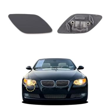 Imagem de Goholy Capa de arruela de farol de para-choque dianteiro de carro compatível com BMW 328i 335i Coupe Convertible 2007-2010 Tampa de bico de arruela de farol 61677171659 61677171660 Capa de spray de