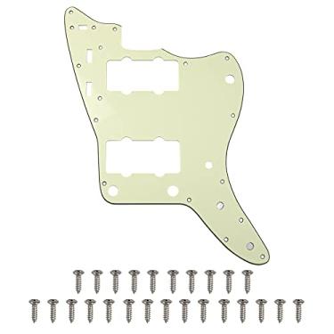 Imagem de 1 peça Yootones 65 60s Vintage Pickguard Guitar Scratch Plate com parafusos compatível com substituição de pickguard Jazzmaster estilo vintage americano/mexicano (3 camadas verde menta)