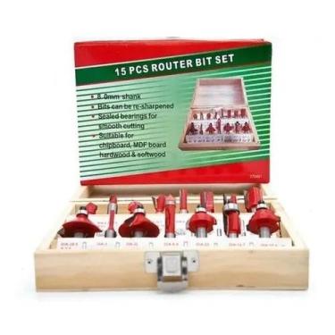 Imagem de Jogo De Fresas Tupia C/12 Pçs 6Mm Com Maleta - Nakazaki