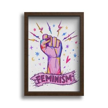 Imagem de Quadro Decorativo Mulher Girl Power Feminismo Rosa A3 42x30 - Delipart