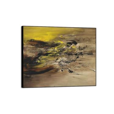 Imagem de MUHJDYC Arte de parede abstrata moldura preta famosa pintura - impressão em tela - fotos modernas de sala de estar decoração de parede - pôster de arte de parede de escritório (22,7) 40x50cm-16x19in