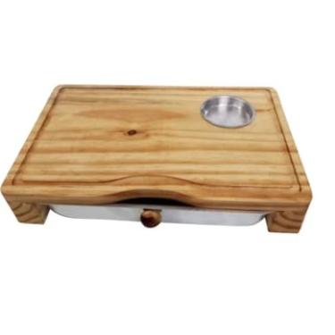 Imagem de Tábua de Carne Inteligente para Churrasco em Madeira com Gaveta Coletora, Corte Profissional, Cozinha Gourmet, Utensílio para Cortar Carnes, Legumes, Alimentos