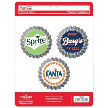 Imagem de Decalques de vinil adesivos Coca-Cola Bottlecap - Conjunto vintage de adesivos Sprite, Barq's e Fanta para geladeira ou laptop