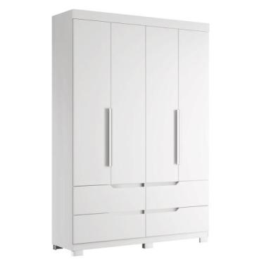 Imagem de Guarda Roupa Solteiro 160cm 4 Portas Doble Branco - Albatroz, Branco, 