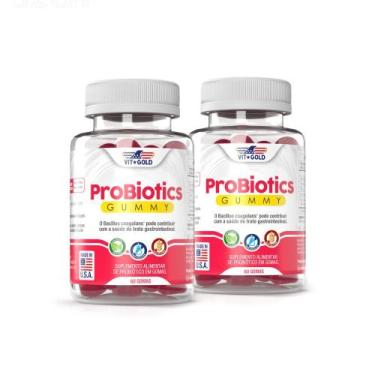 Imagem de Gummies Probióticos Vitgold Kit2x 60 gomas mastigáveis