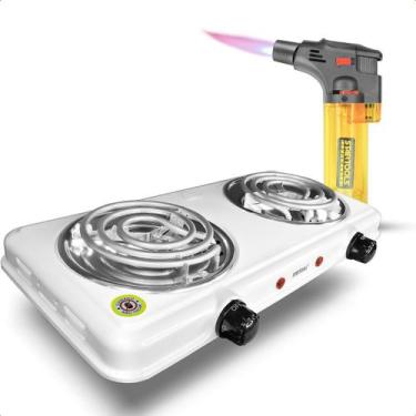 Imagem de Fogareiro Fogão Cook Top Duas Bocas 127v Elétrico Portátil 2000w Com M