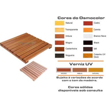 Imagem de Deck De Madeira Modular 45x45 cm Réguas 4 cm Neonx Com Pintura, Osmoco