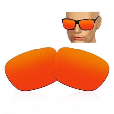 Imagem de Kygear Lentes de reposição polarizadas antidesbotamento à prova de brilho de 12 mm para óculos de sol Oakley Twoface, Vermelho fogo - polarizado, 0