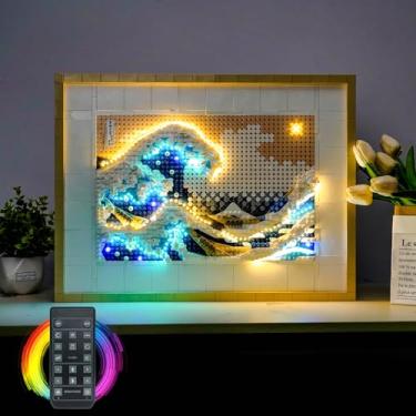Imagem de BrickBling Luzes LED compatíveis com Lego Hokusai – arte de parede The Great Wave, ilumine sua tela oceânica 31208 - Apenas luzes, não vêm com modelo (versão RC luz)