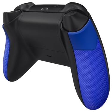 Imagem de eXtremeRate Performance Rubberized Grips Replacement Back Panels for Xbox Series X/S Controller, Blue Non-Slip Diamond Texture Side Rails Handles for Xbox Core - Controller NOT Included
