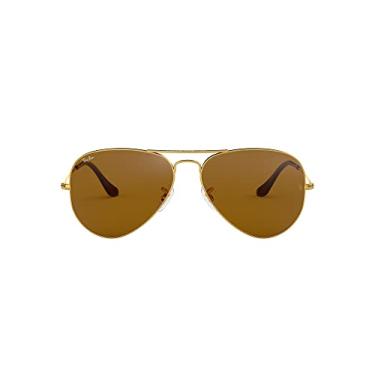 Imagem de Ray-Ban Óculos de sol aviador clássico RB3025, Ouro/B-15 marrom, 58 mm