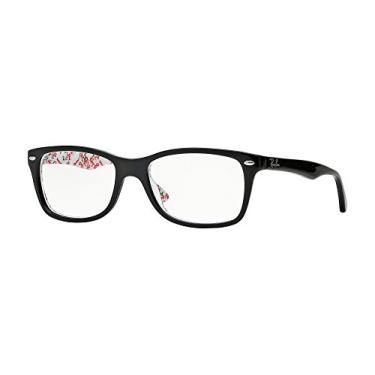Imagem de Estilos de Óculos Ray-Ban RX 5228 - Top Preto na Textura Branca Armação com Não Rx 53 mm RX5228-5014-53
