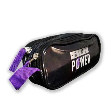 Imagem de Estojo Duplo Escolar Girl Power Preto Feminino - Clio