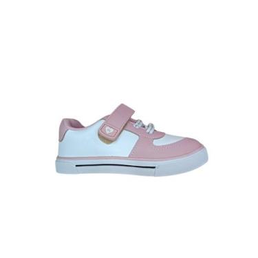 Imagem de Tenis Infantil Molekinha Napa Turim Meninas, Branco, Rosa, 24