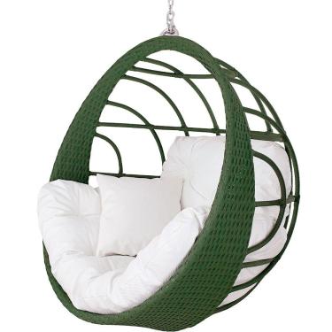 Imagem de Balanço Ninho Suspenso Verde E Courino Náutico Branco