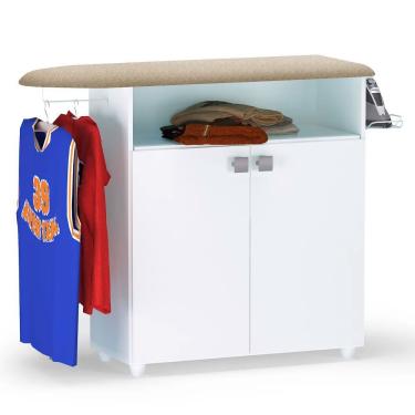 Imagem de Tábua De Passar Roupa Com Balcão 02 Portas Luna Branco 111 Cm