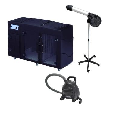 Imagem de Kit Pet Shop Máquina De Secar + Secador 5000 E Soprador Rx Black Kyklon 220v