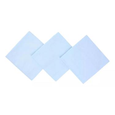 Imagem de Kit Cueiro Incomfral Bercinho Com 03 Peças Branco 50x80cm Azul