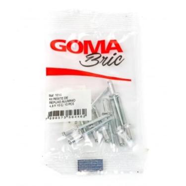 Imagem de Kit Rebite de Repuxo Aluminio 4,0 X 16 com 10 Peças Goma