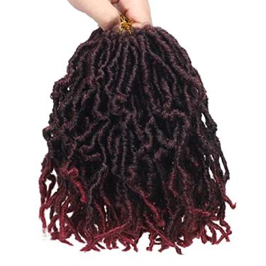Imagem de Bylatt Pacote Com 10 Dreadlocks Curtos De Crochê, Bordô, 20 Cm, Ondulados E Macios, 150 Fios, Tranças Naturais Pré-Laçadas Para Mulheres Negras (20 Cm (Pacote 10), Tbug)