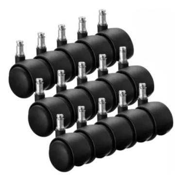 Imagem de Kit C/ 15 Rodízios Giratórios 50mm Rodinhas Nylon P/ Cadeira - Athika