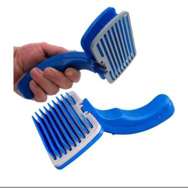 Imagem de Escova Pet Cães Gatos Remove Tira Pêlos Penteia Rasqueadeira Desembara