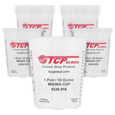 Imagem de Custom Shop Copos de mistura de tinta, 473 ml (pacote com 12) - Copos medidores de plástico para líquidos, pintura automotiva, resina epóxi, artes acrílicas, artesanato, descartáveis ou reutilizáveis