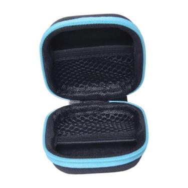 Imagem de Kokiya Estojo portátil para transporte de óleos essenciais, rígido, comporta 6 frascos, rolos de 5 ml, organizador de viagem resistente à poeira, bolsa de, Azul