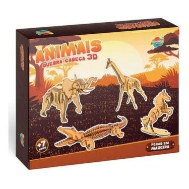 Imagem de Quebra Cabeca Animais 3 D 131 Aquarela - Napolestore