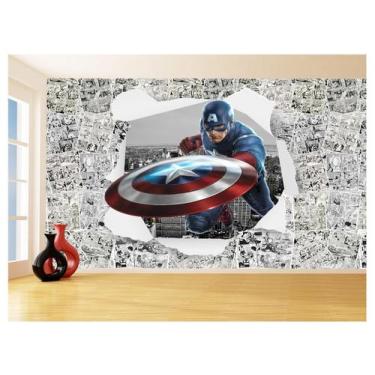 Imagem de Papel De Parede 3D Heróis Página Quadrinhos Hq 3,5M Nhma239 - Você Dec