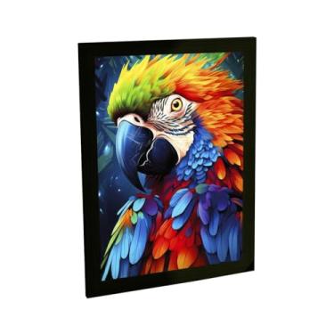 Imagem de Quadro Decorativo Arara Ilustração Colorida Aves Animais Decoração Poster Quarto Sala