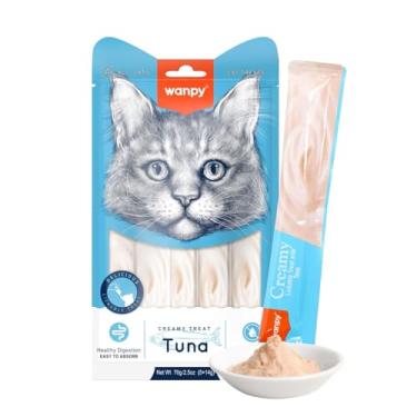Imagem de Petisco Wanpy Truly Creamy para Gatos – 5 tubos de 14g (5 Unidades, Atum)