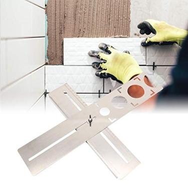 Imagem de 2 * Ferramenta de Medição Ajustável Aço Inoxidável Telha Localizador de Buraco Régua Régua Universal Broca Perfurador Ferramenta de Medição