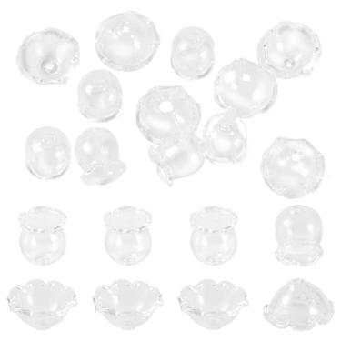 Imagem de Sparkeads 12 peças de contas de flores de vidro, bonés de contas de sino de vento, flores de cristal, sinos de vento, contas de água-viva, contas de pesca para fazer joias, brinco faça você mesmo