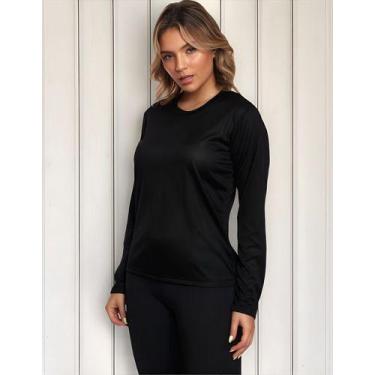 Imagem de Camisa Feminina Camiseta Térmica Proteção Solar Uv Dry Fit - MC Digita