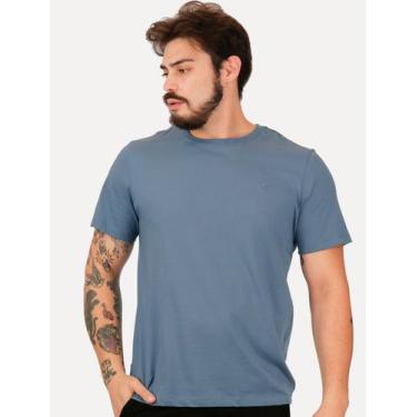 Imagem de Camiseta Dudalina Masculina Essentials Modal Logo Azul Médio, M/M