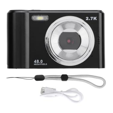 Imagem de Câmera digital Screen IPS de 2,4 polegadas 2,7k 48mp 8x Zoom AutoFocus Câmera digital portátil para crianças estudantes (Preto)