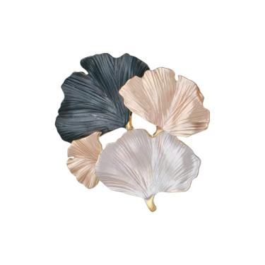Imagem de Broche de metal esmaltado de folha de bordo banhado a ouro, Standard Size, Zinco, Sem Pedra Preciosa