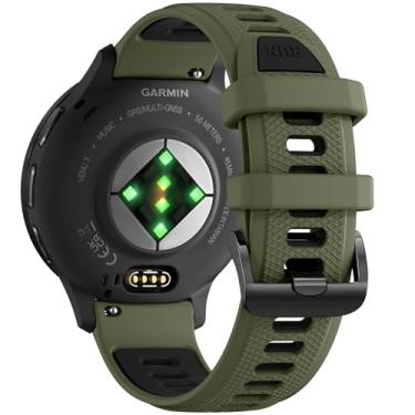Imagem de GEAK Pulseira de relógio masculina de silicone macio de liberação rápida de 22 mm compatível com Garmin Vivoactive 4/Venu 3/Forerunner 965/265/255