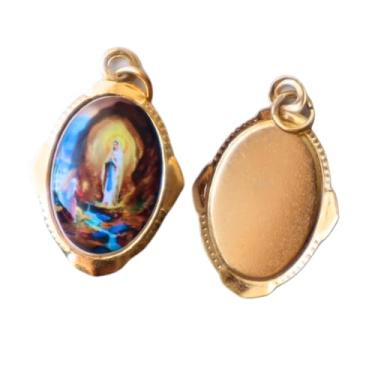 Imagem de Medalha N Sra de Lourdes Chapa Resinada 12 unidades